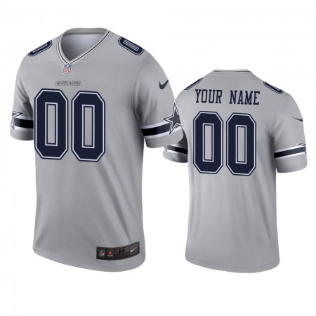 Maillot Homme Dallas Cowboys Personnalisé Gris Inverted Legend